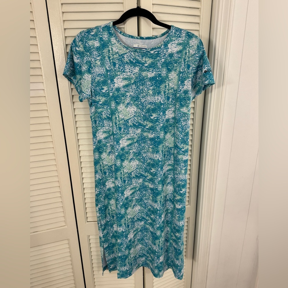 Columbia PFG Teal and White Dress